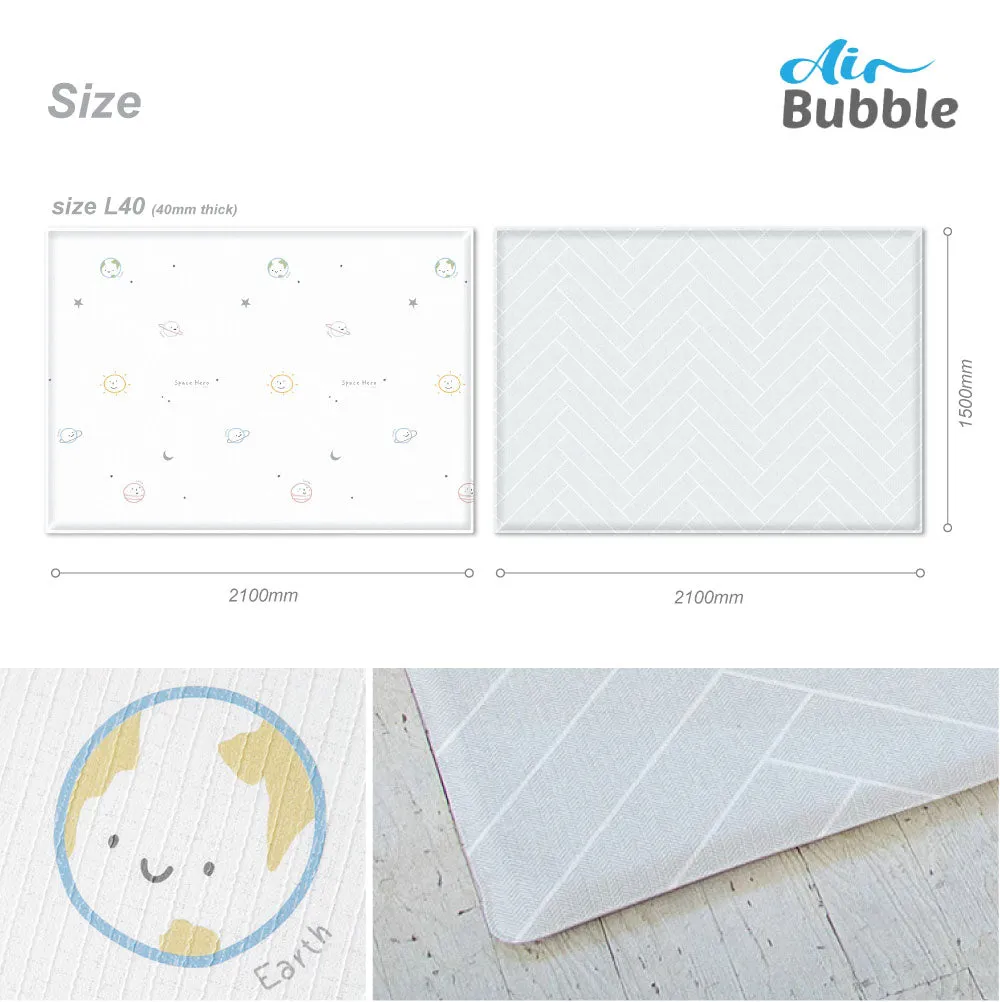 [1 Yr Local Warranty] Parklon Air Bubble Playmat Smile Planet L40 (Size: 2100 x 1500 x 40mm)