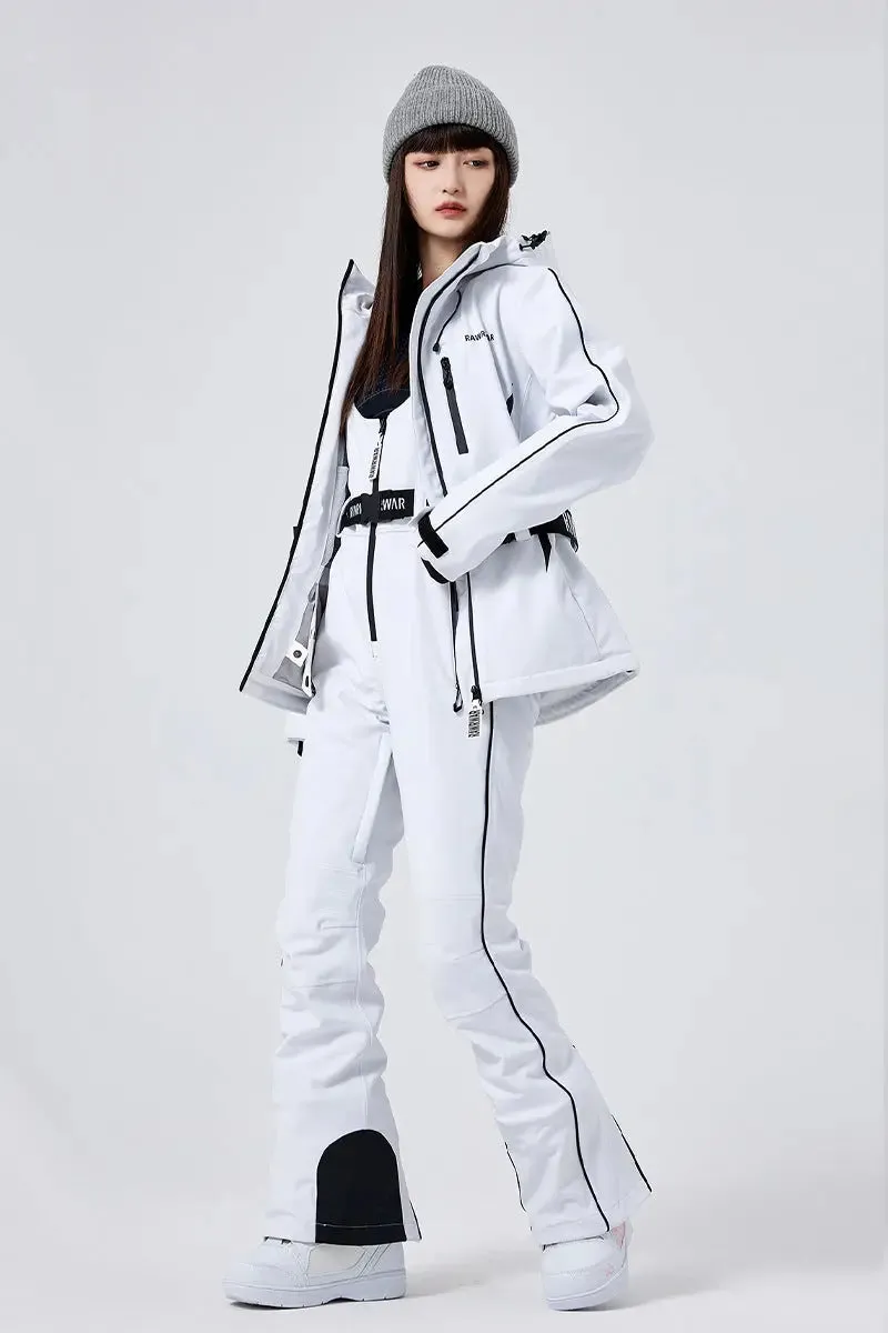 2 Pieces Women Snow Jackets with Matched Bibs Pants