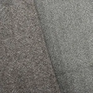 3 3/8 YD PC-Deep Brown/Silver Gray Wool Blend Tweed Shirting Fabric