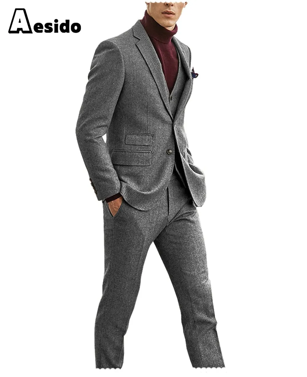 3 Pieces Mens Formal Suit (Blazer Vest Pants)