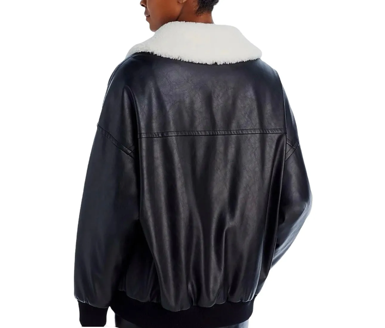 4TH & RECKLESS sold by BHFO O Benson Womens Faux Fur Trim Heavy Bomber BK M