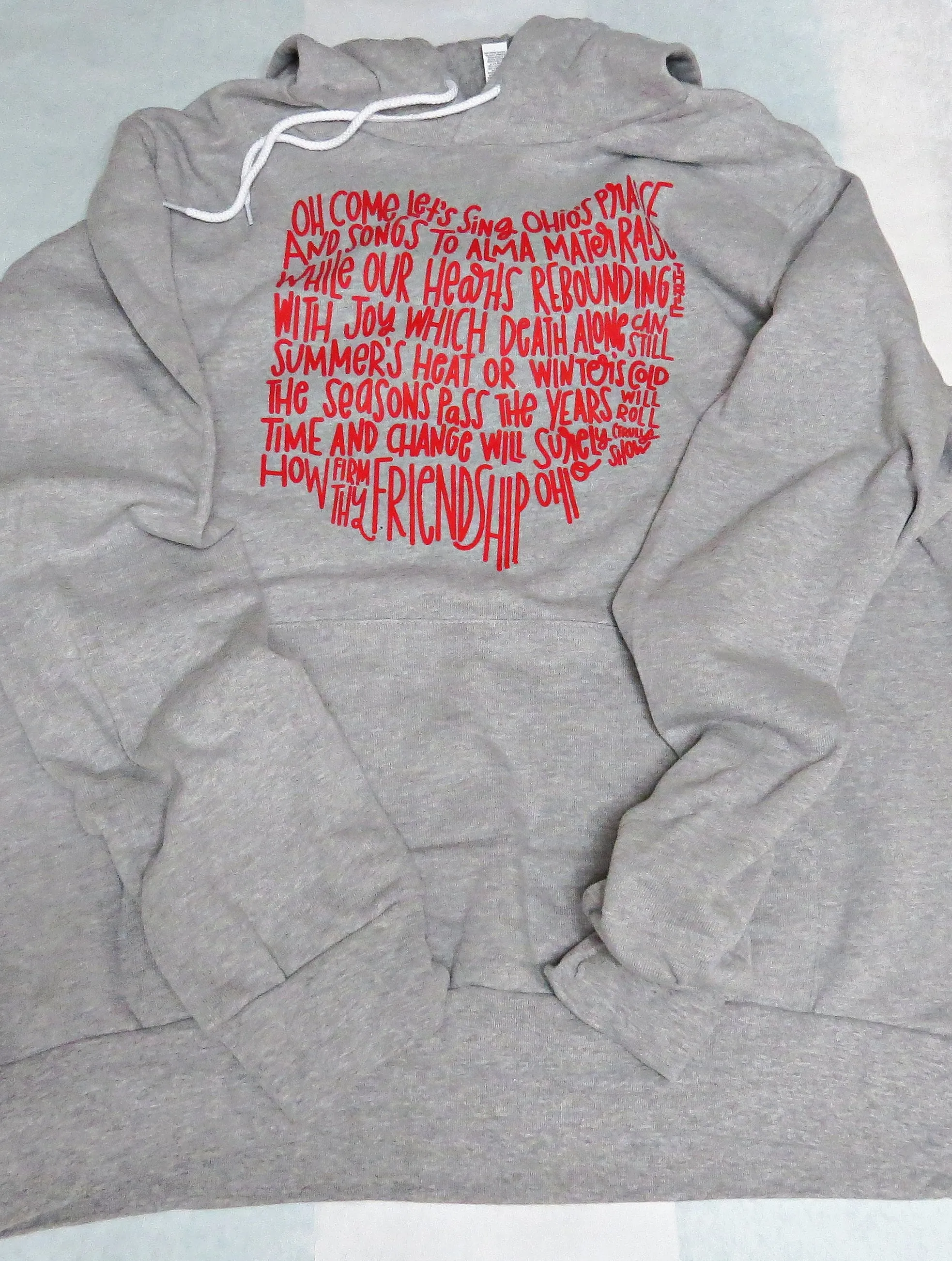 ADULT Grey Bella & Canvas Super Soft Fleece Unisex Sweatshirt Ohio Song Tee