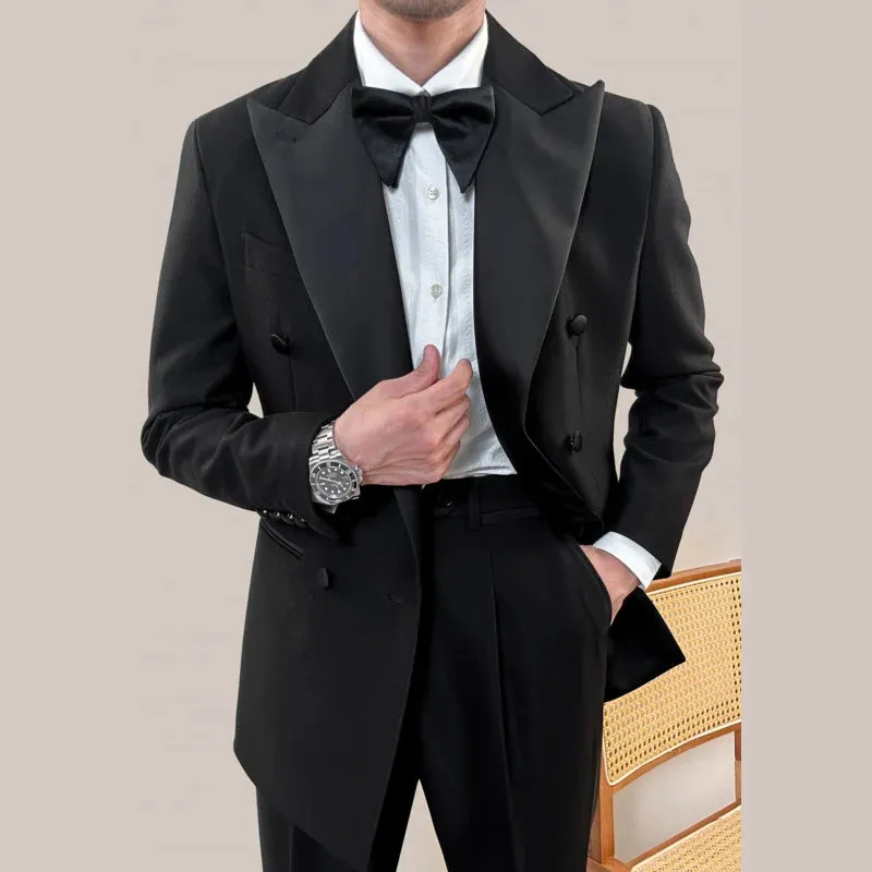 Aidase Italian Vintage Designer Suit Two Piece Wedding Party Suit Groom Banquet Men Slim Costume Homme Mariage Bow Tie Not Included