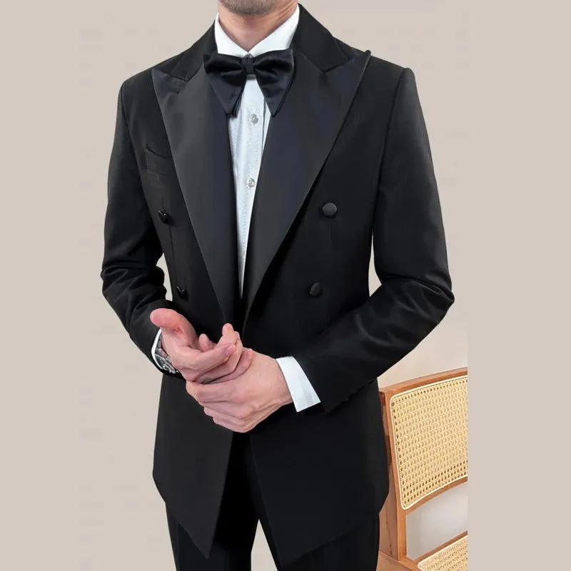 Aidase Italian Vintage Designer Suit Two Piece Wedding Party Suit Groom Banquet Men Slim Costume Homme Mariage Bow Tie Not Included