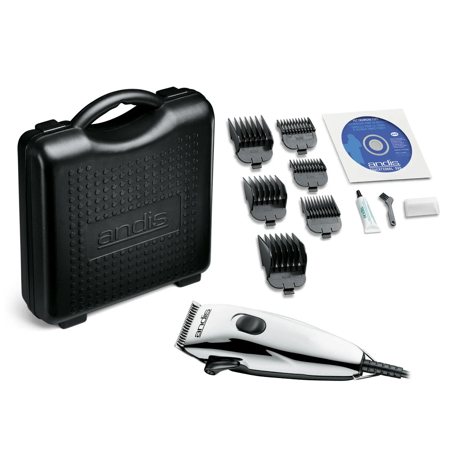 Andis – Clipper – EasyClip Light Duty – 12-Piece Kit – Chrome