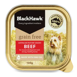 Black Hawk Grain Free Adult Beef Wet Dog Food 100g x 9