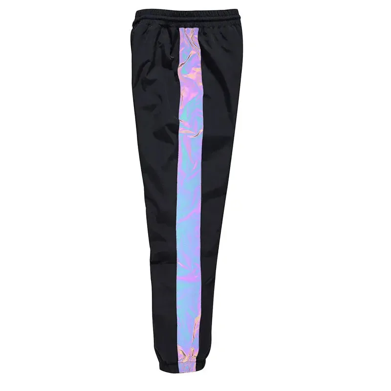 Black Skiing Pants with Reflective Stripes Winter Snow Pants