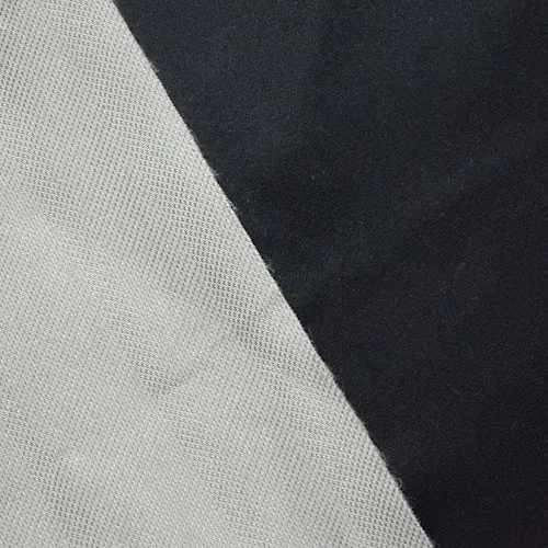 Black/Pale Gray Bonded Woven/Knit Jacketing  Fabric