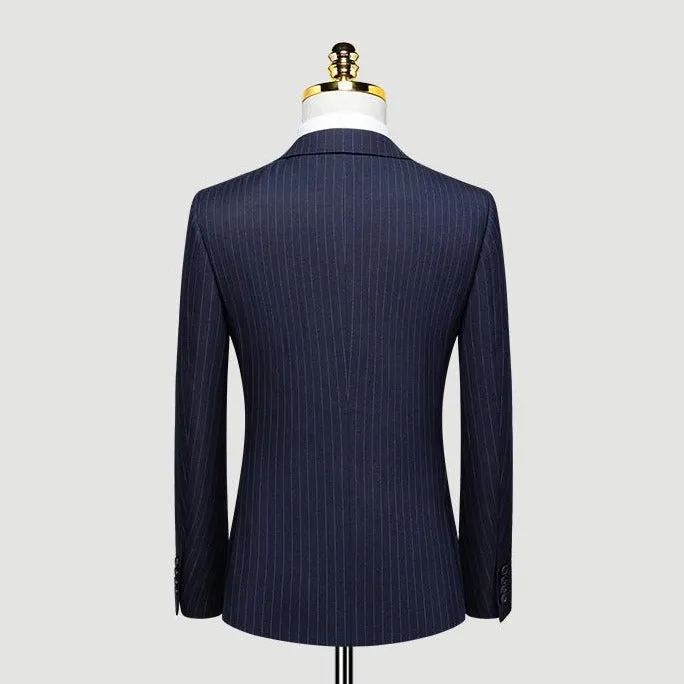 Blue White Stripe Winter Suit