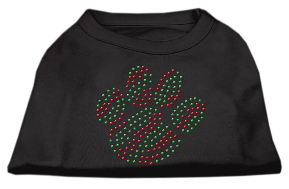 Christmas Pet Dog & Cat Shirt Rhinestone, "Holiday Paw"