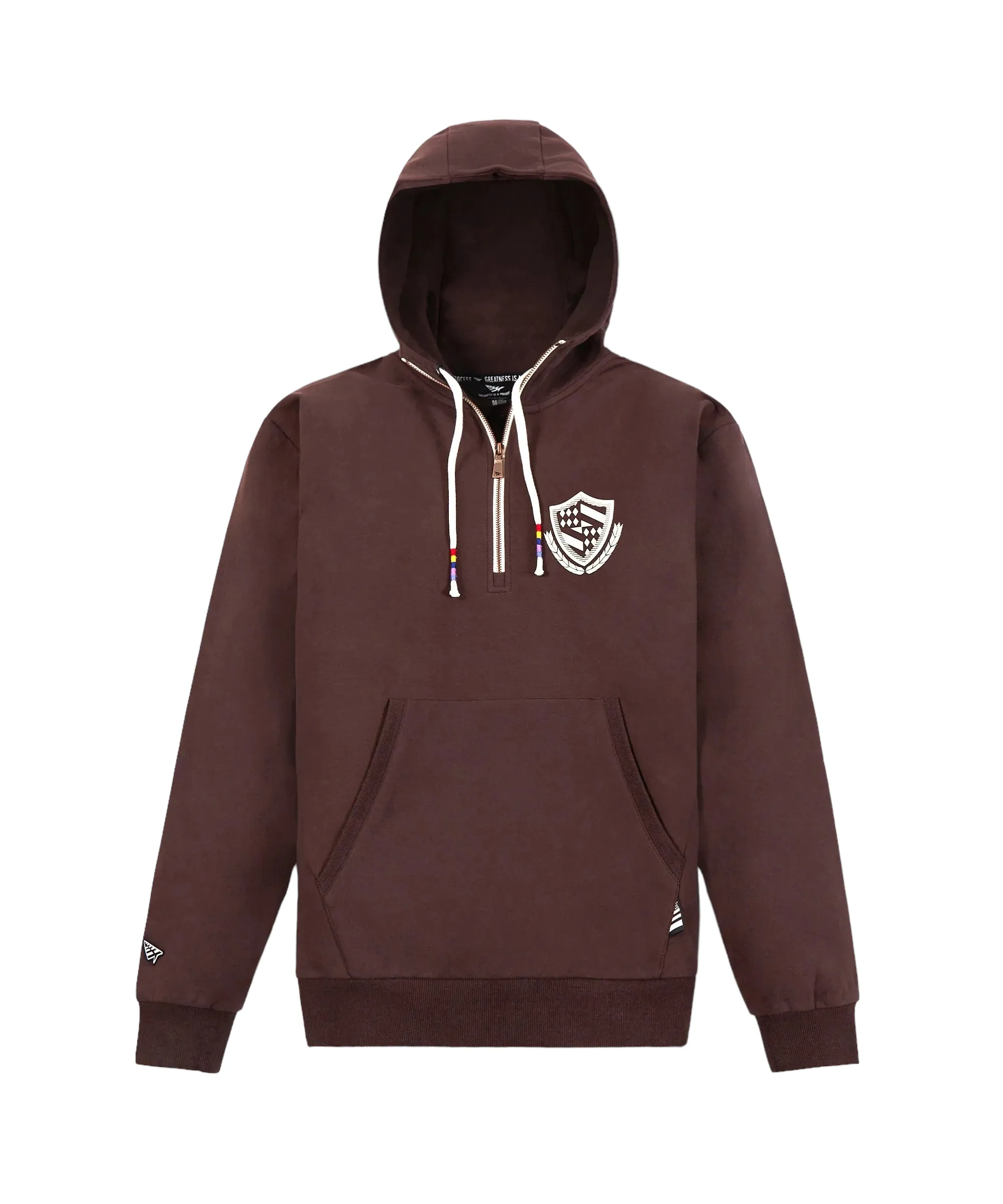 Collegiate Spectrum Half-Zip Hoodie - Coffee