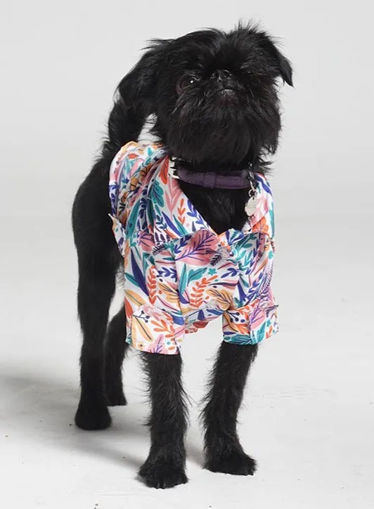 Dog Shirt Tropical White