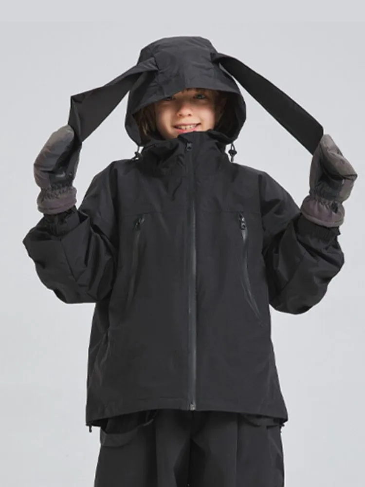 Doorek Kids Detachable Rabbit Ears Hooded Snow Suits