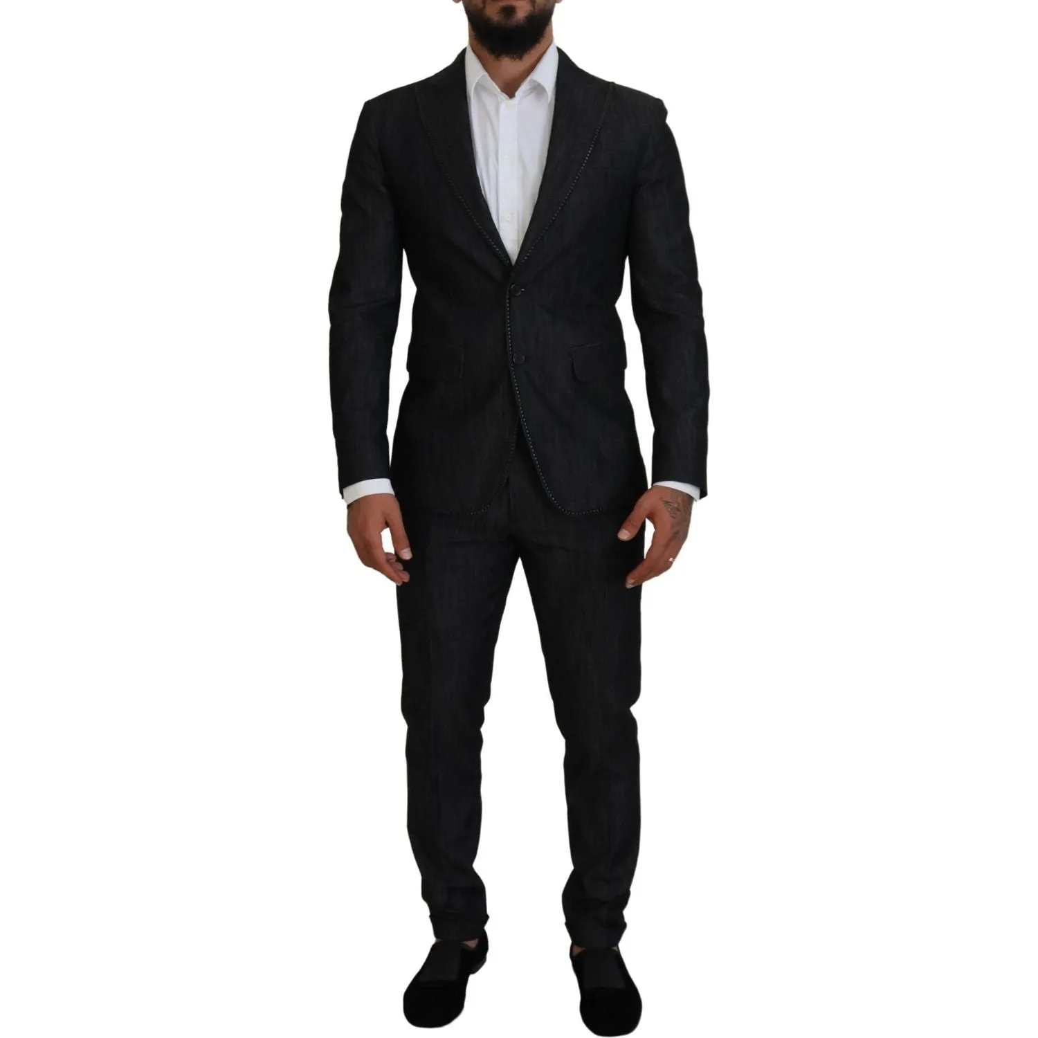 Dsquared² Black Cotton Single Breasted 2 Piece MIAMI Suit