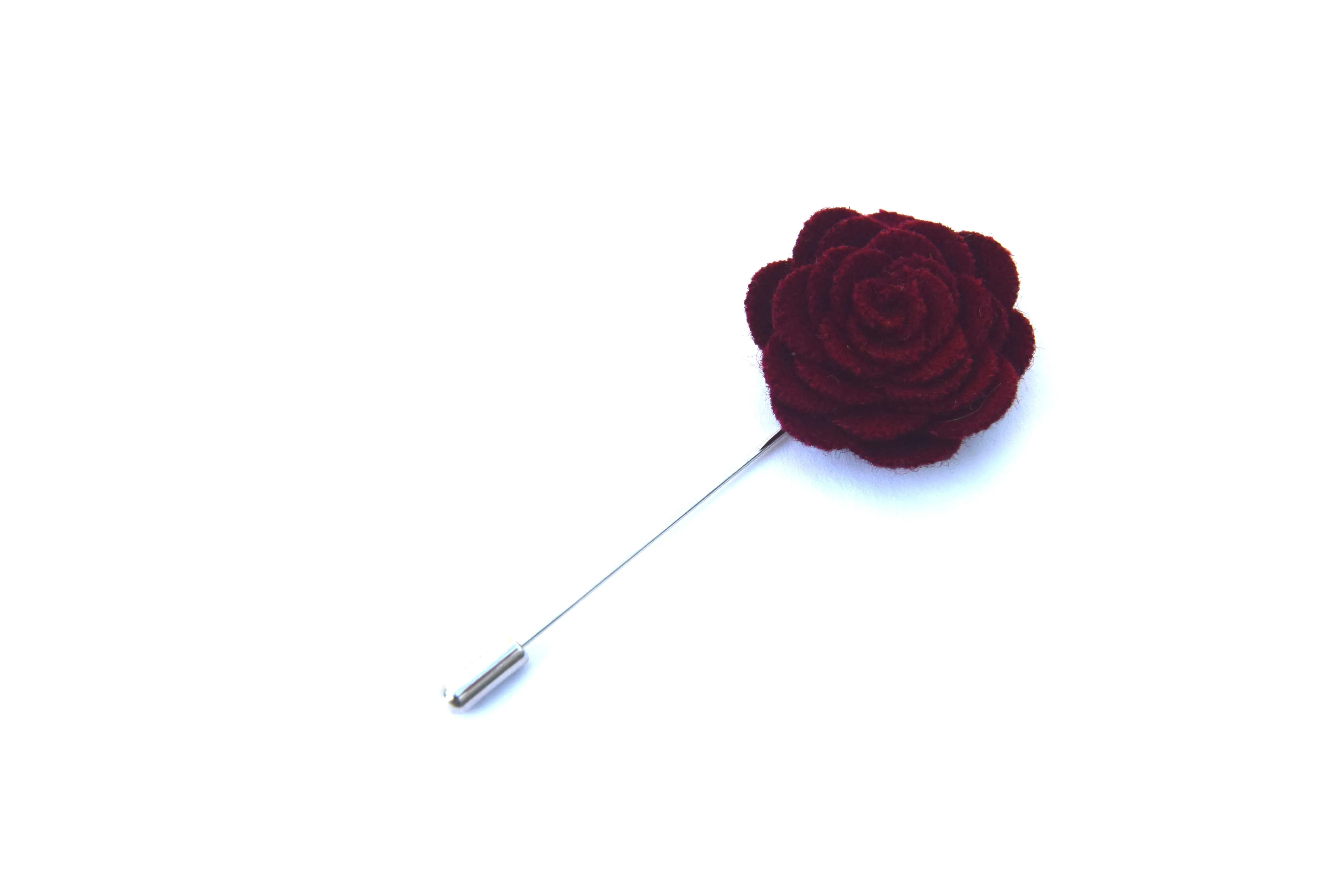 Felt Rose Lapel Pin, Burgundy