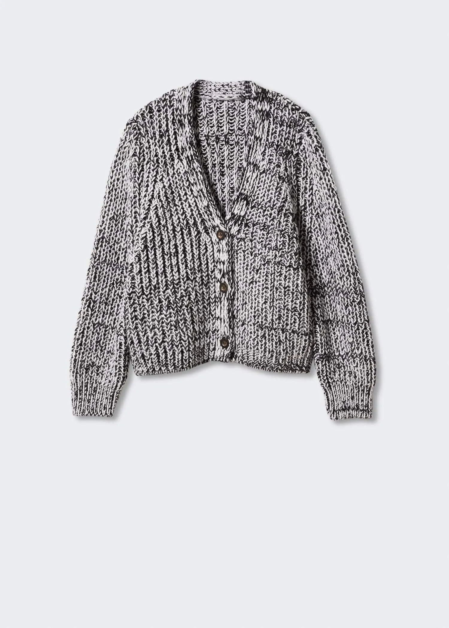 Flecked chunky-knit cardigan