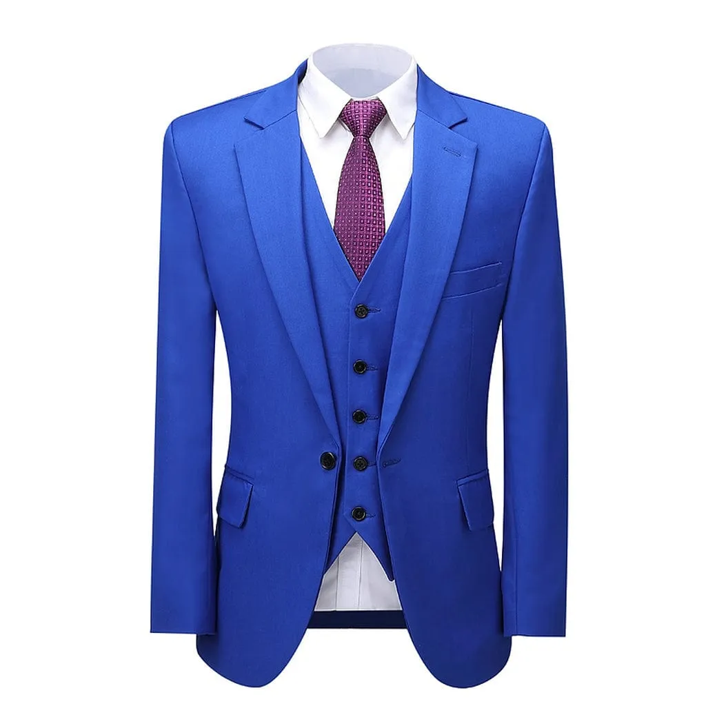 Formal Notch Lapel 3 Pieces Mens Suit For Wedding (Blazer vest Pants)