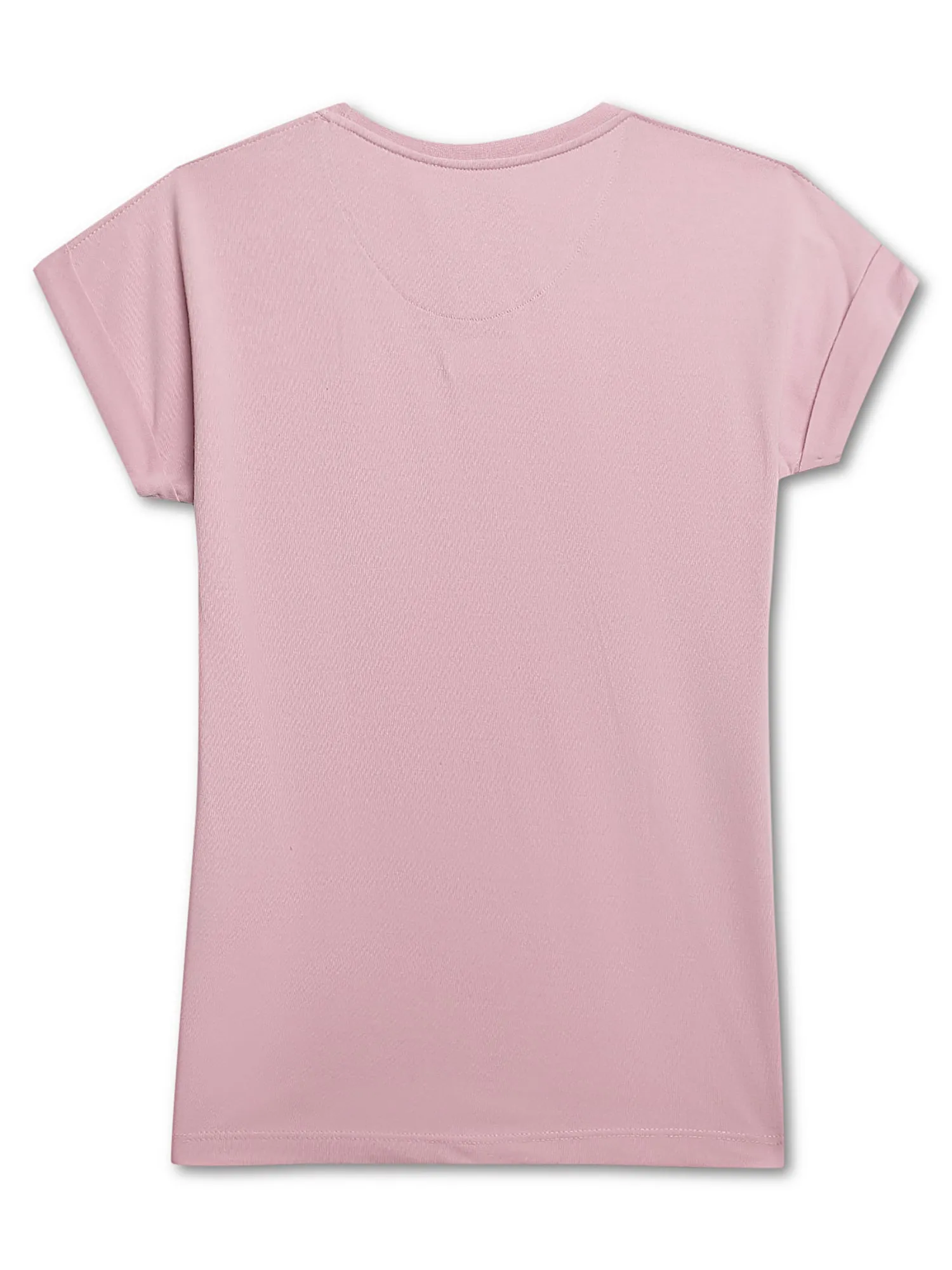 Girls Casual Lilac Half Sleeves  T-Shirt