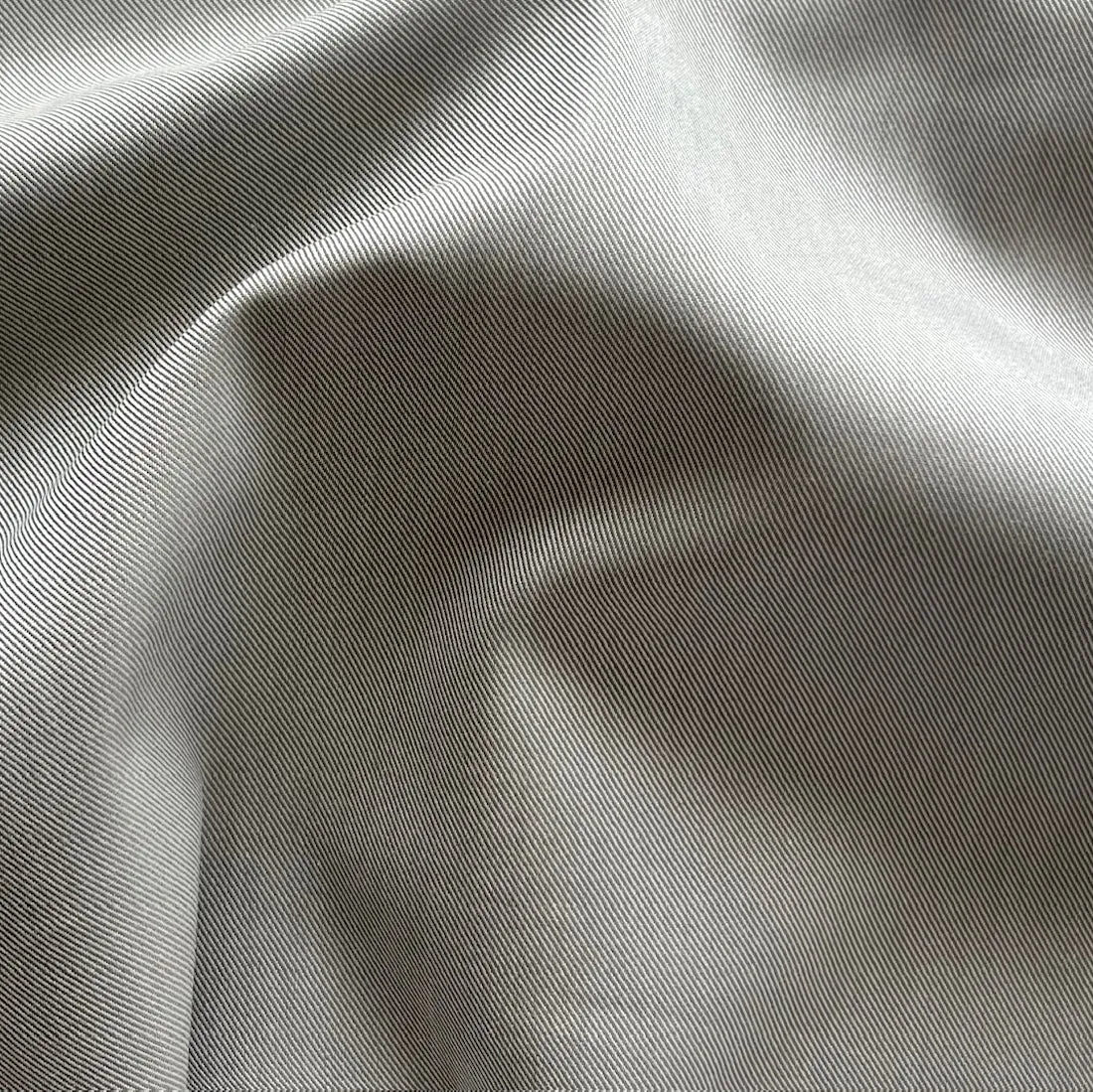 Greige Sage Cotton Twill Shirting (Made in Italy)