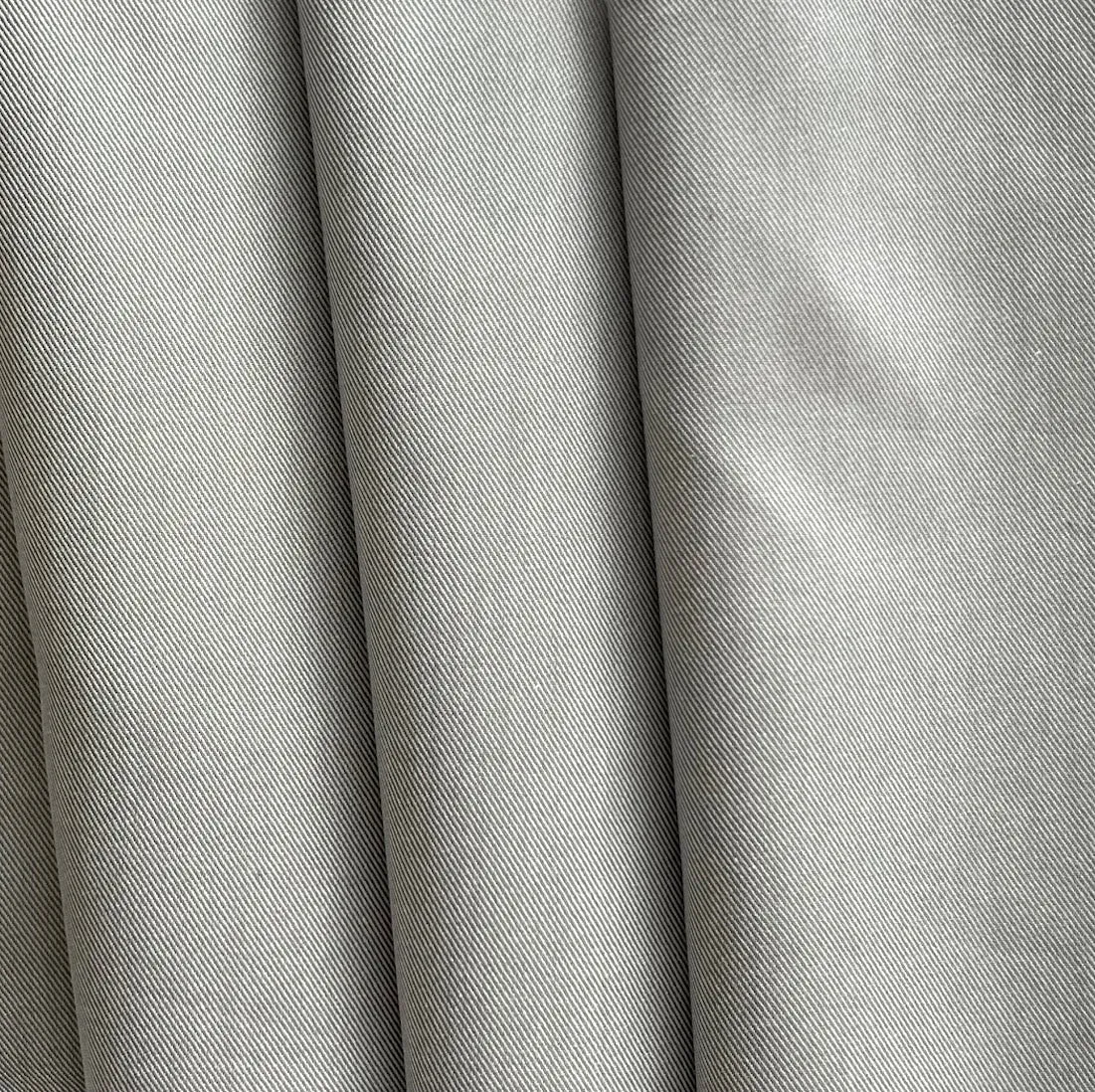 Greige Sage Cotton Twill Shirting (Made in Italy)