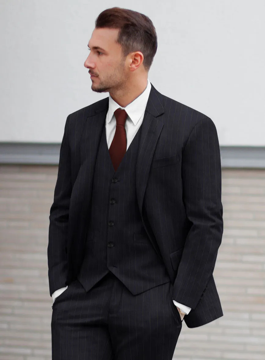 Hardy Minnis Blue Chalkstripe Wool Suit