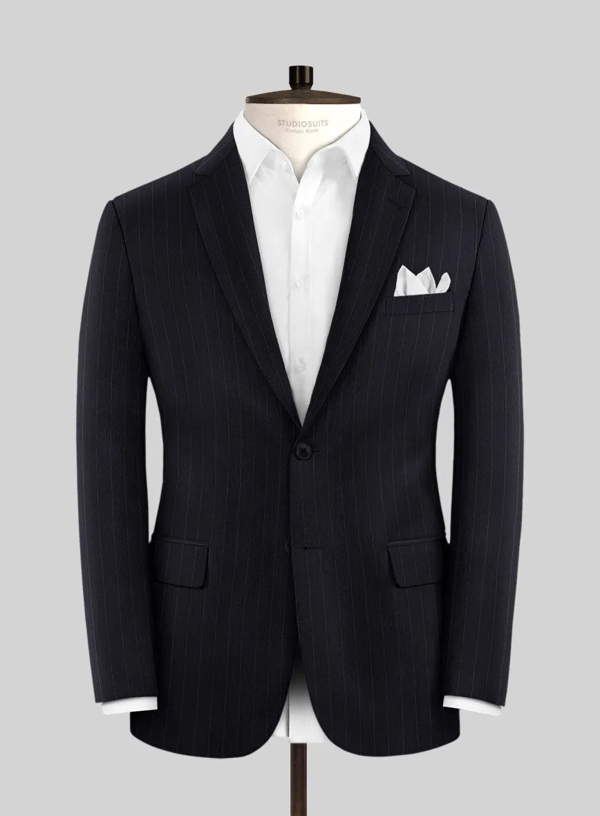 Hardy Minnis Blue Chalkstripe Wool Suit