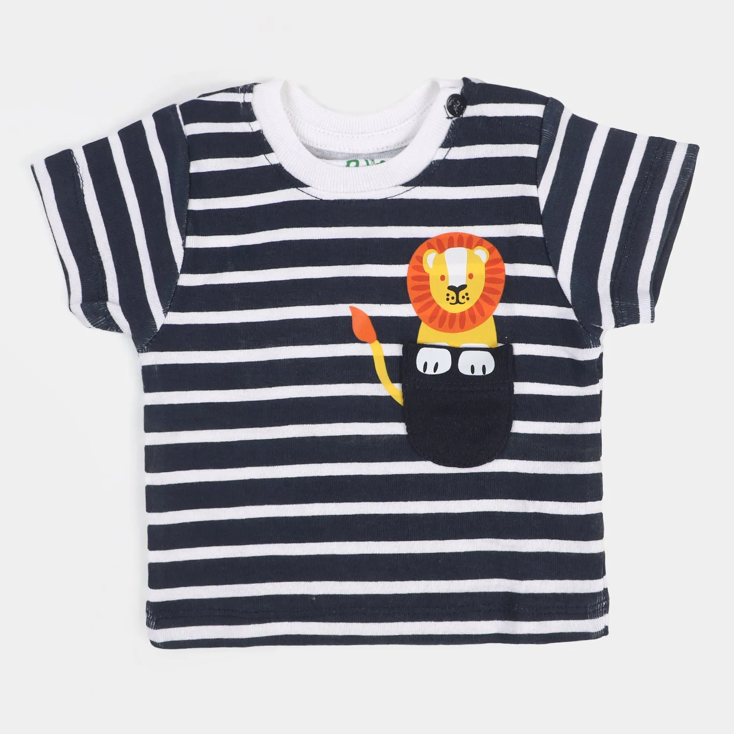 Infant Boys T-Shirt 3Pcs Stripe & Animal - Multi