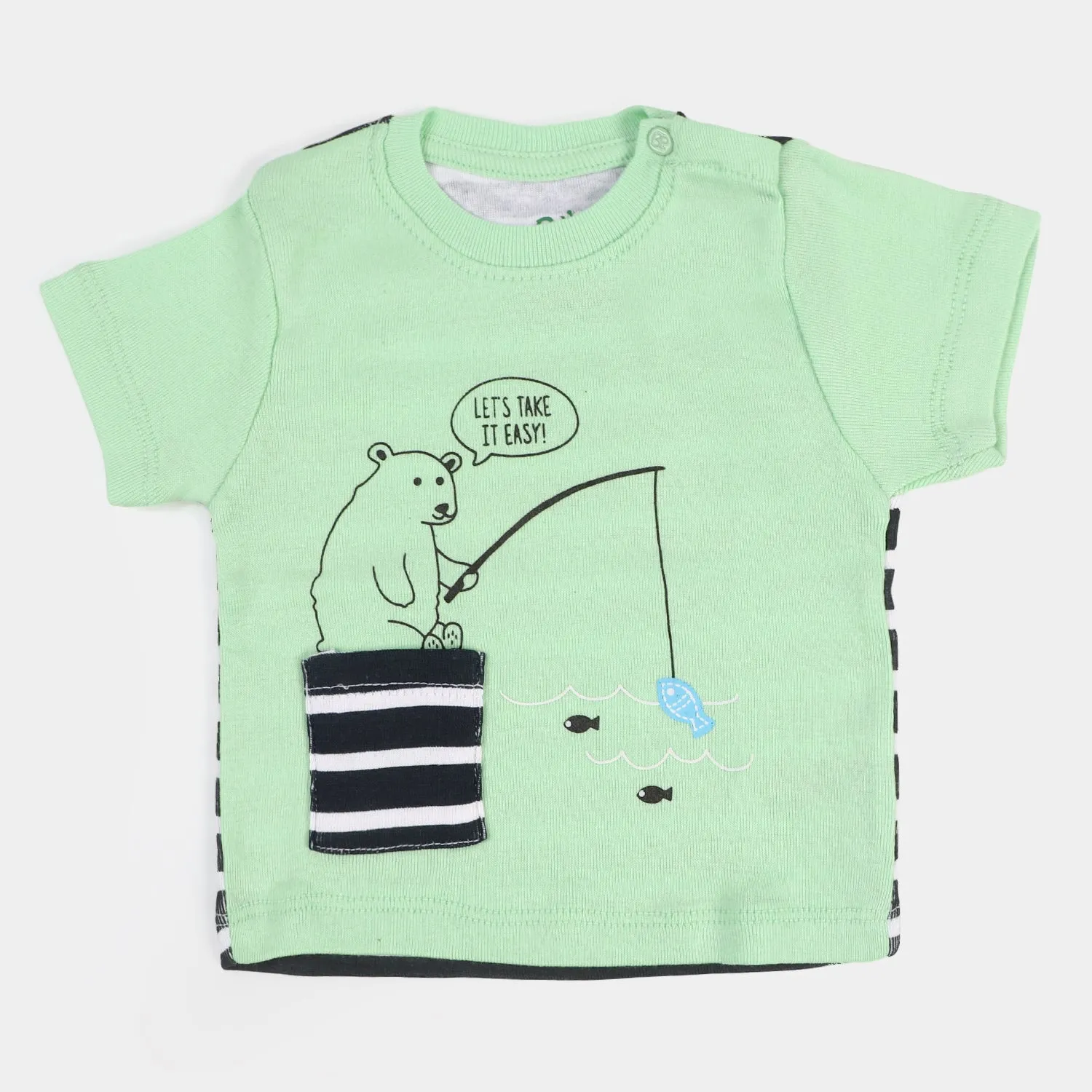 Infant Boys T-Shirt 3Pcs Stripe & Animal - Multi