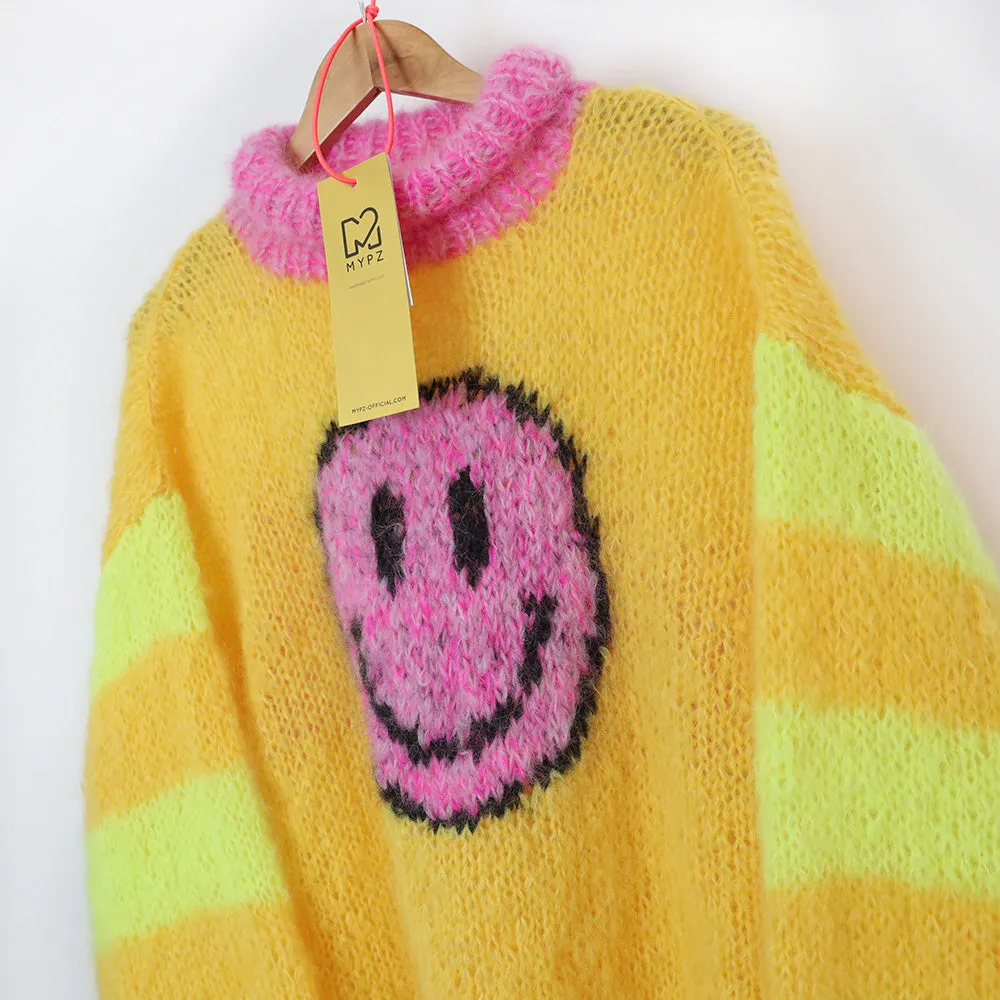 Knitting Kit – MYPZ Light Mohair Pullover Smiley Yellow No8 (ENG-NL)