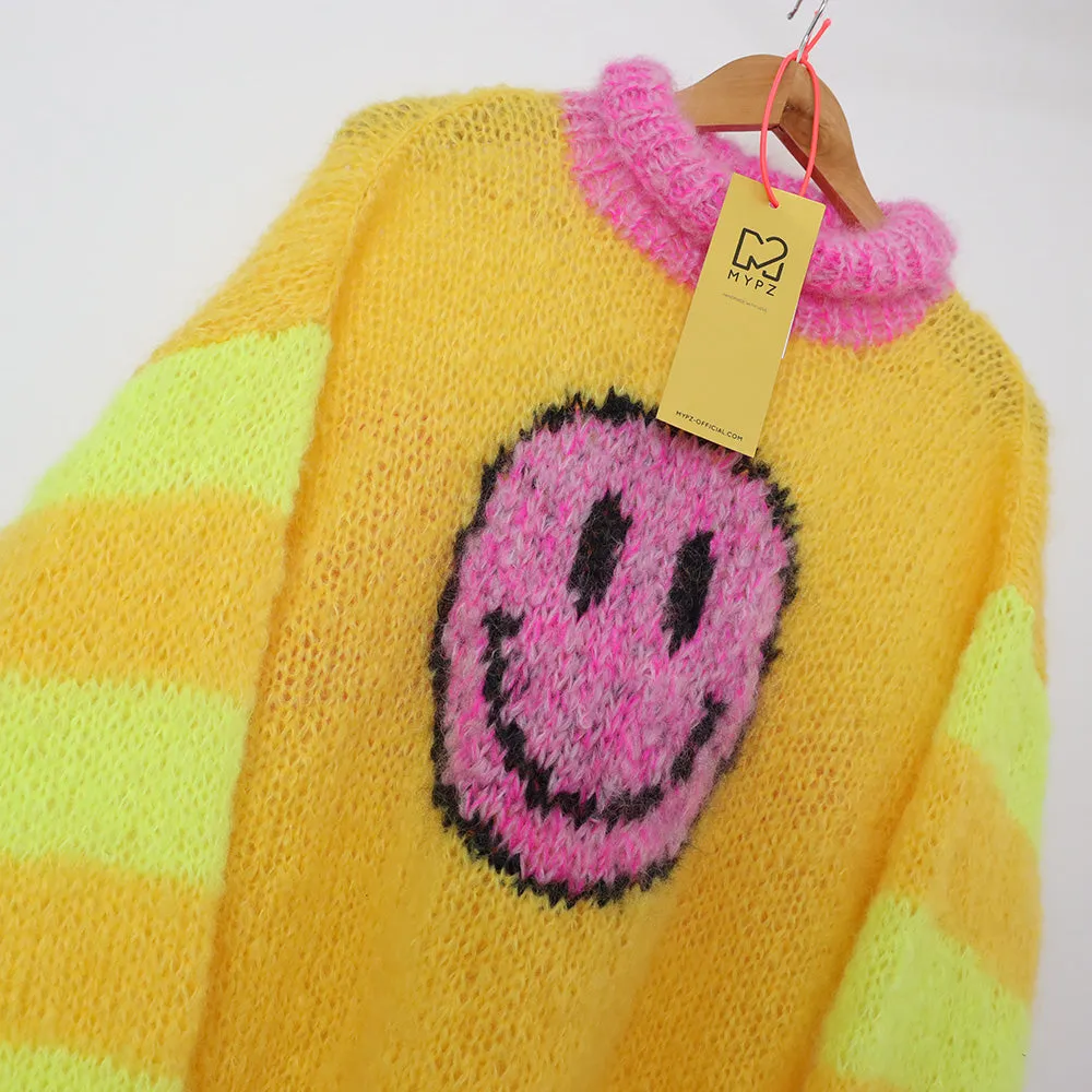 Knitting Kit – MYPZ Light Mohair Pullover Smiley Yellow No8 (ENG-NL)