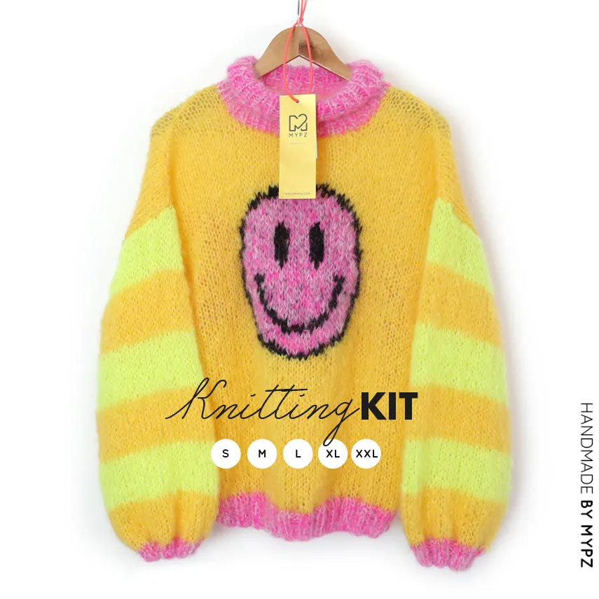 Knitting Kit – MYPZ Light Mohair Pullover Smiley Yellow No8 (ENG-NL)