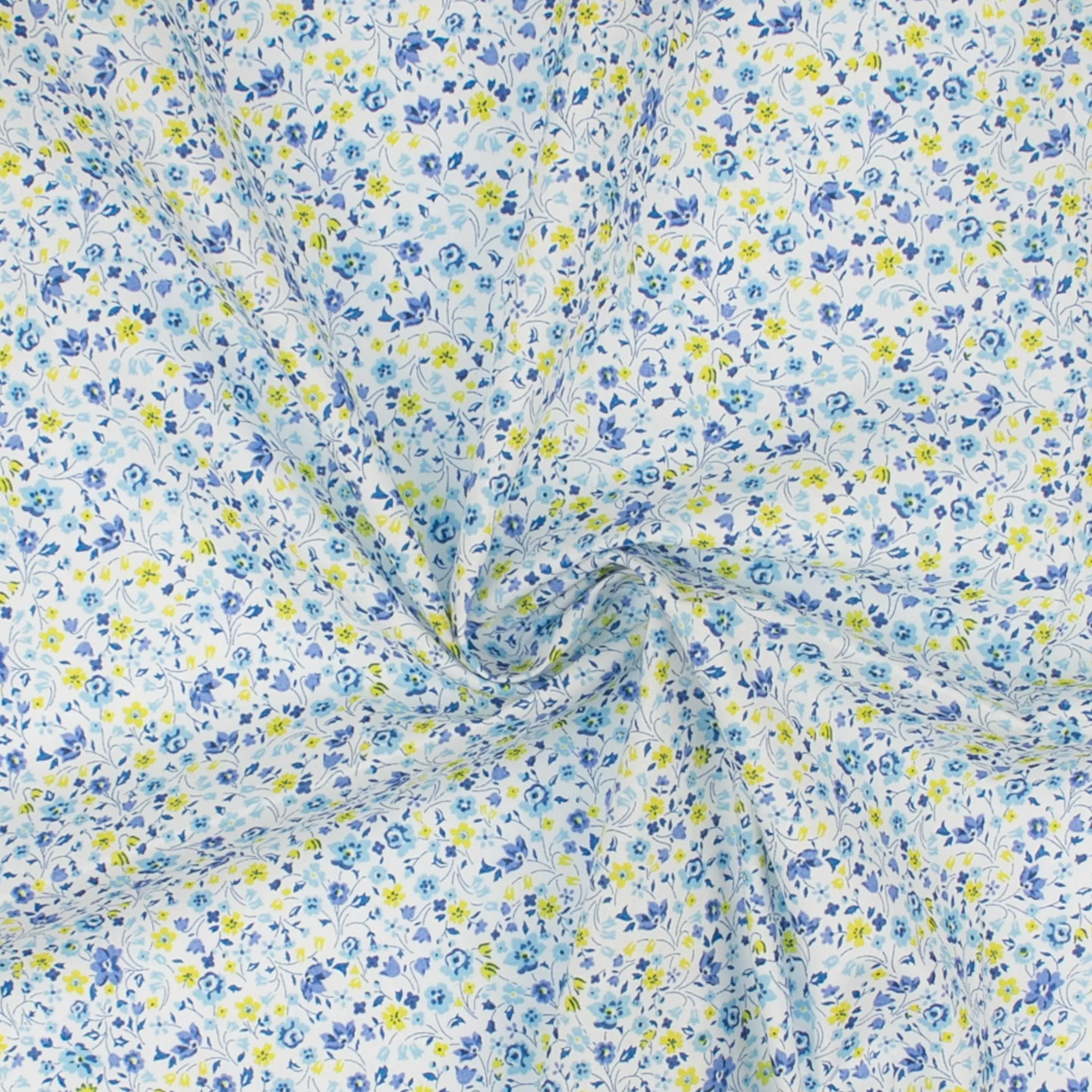 LIBERTY of PARIS Printed Cotton - Flower Bed - Blue