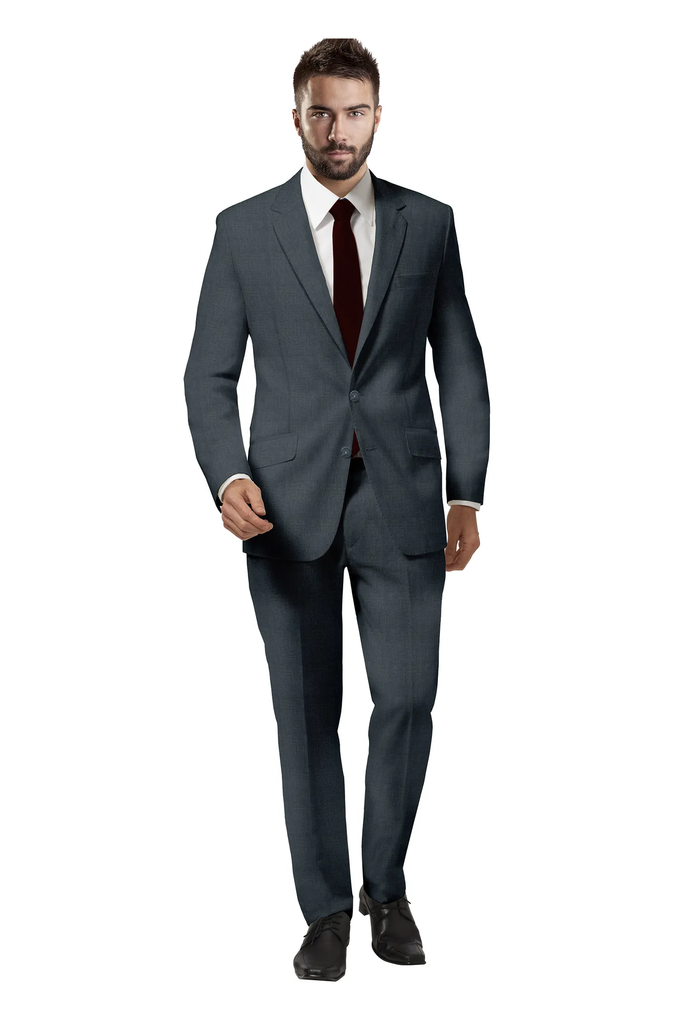 Medium Grey Birds Eye Suit