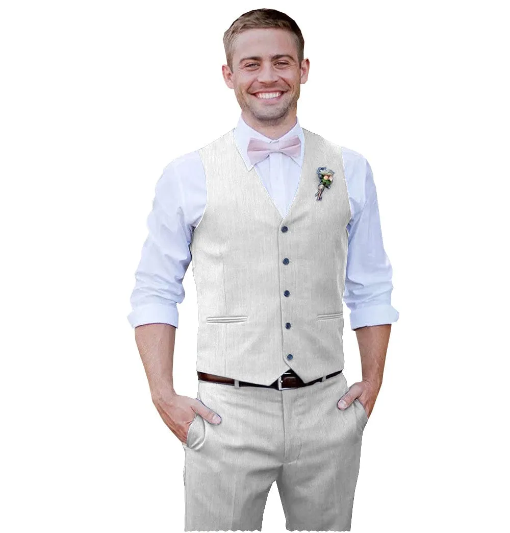 Men 2 Piece Suits Groomsmen Tuxedos Prom Vest and Pants Set