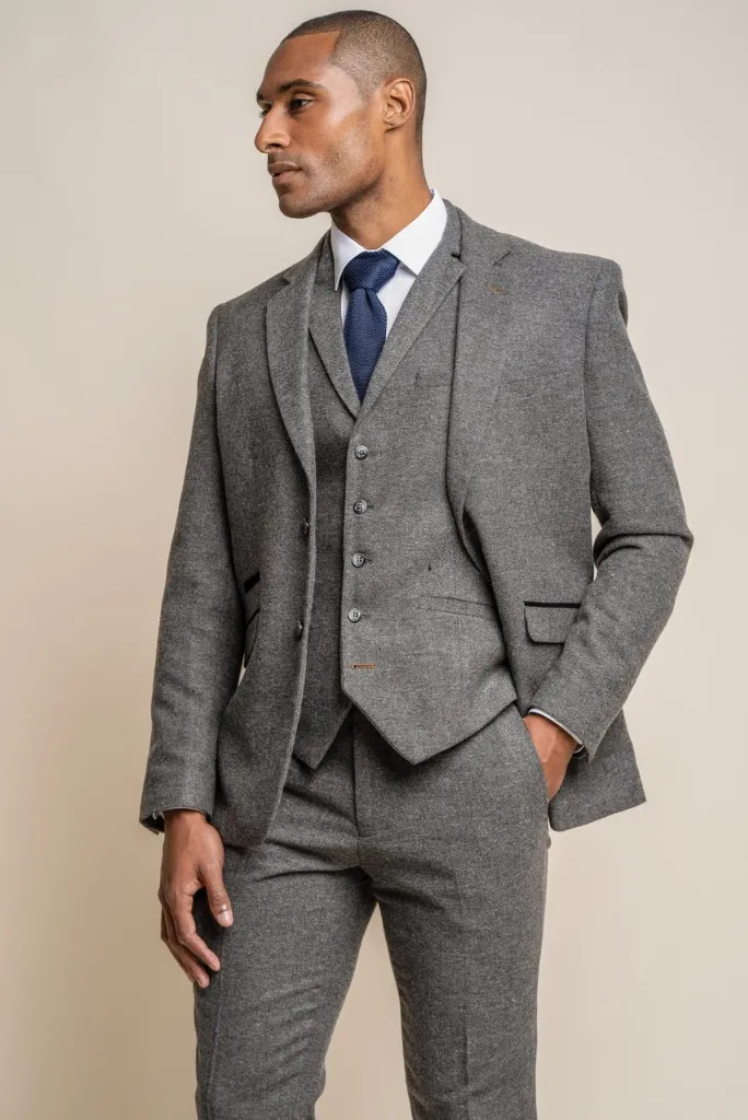 Men's 3 Piece Suit Grey Winter Tweed Suit Wedding Suit Slim Fit Suit Formal Party Wear Suit Prom Bespoke Tailoring