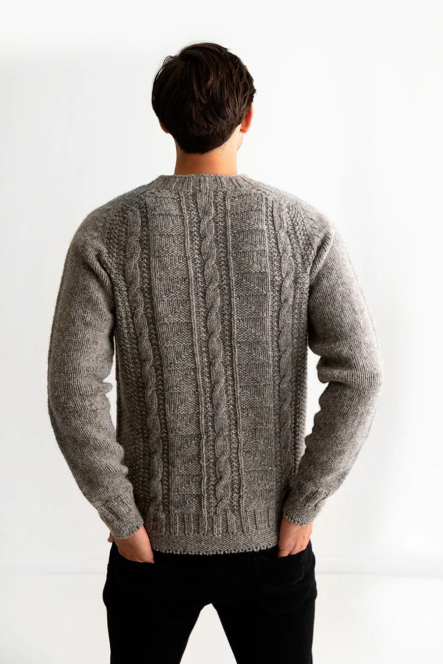 Mens Natural Gansey Jumper -undyed