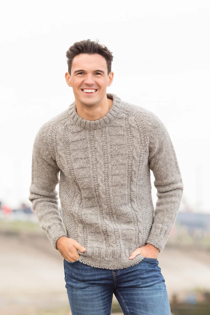 Mens Natural Gansey Jumper -undyed