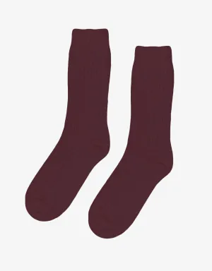 Merino Wool Blend Sock - Oxblood Red