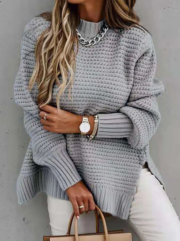 Mock Neck Chunky Knit Sweater