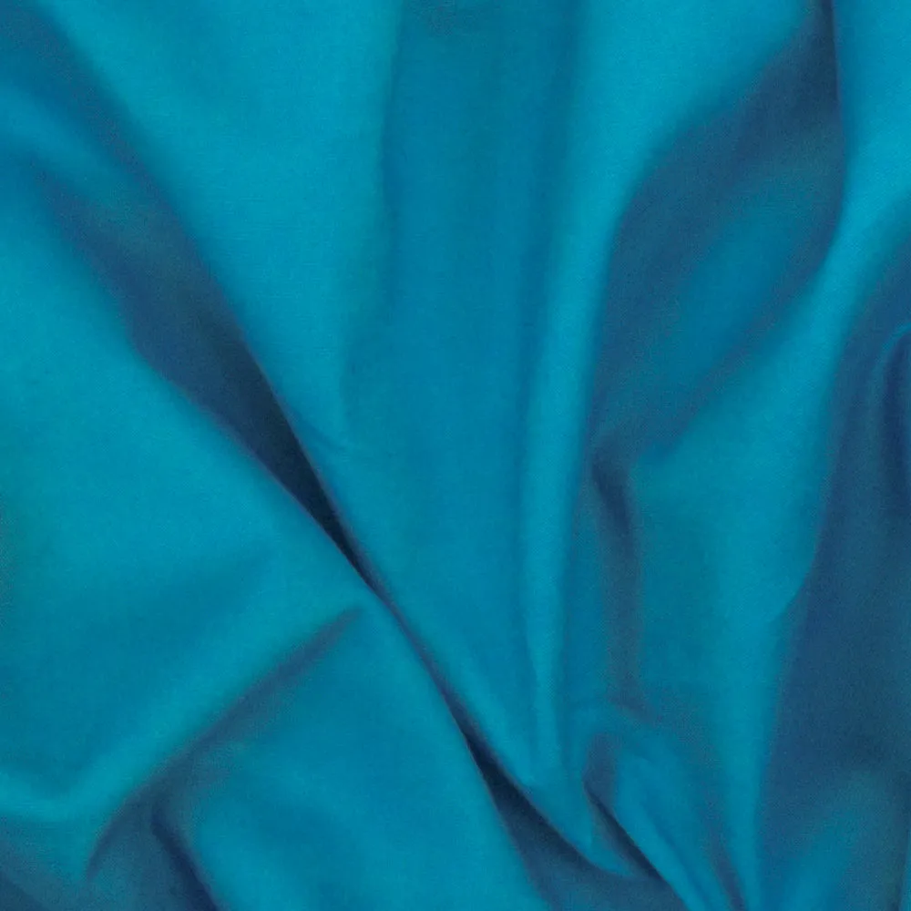 New Turquoise Solid Stretch Cotton Poplin Woven Fabric