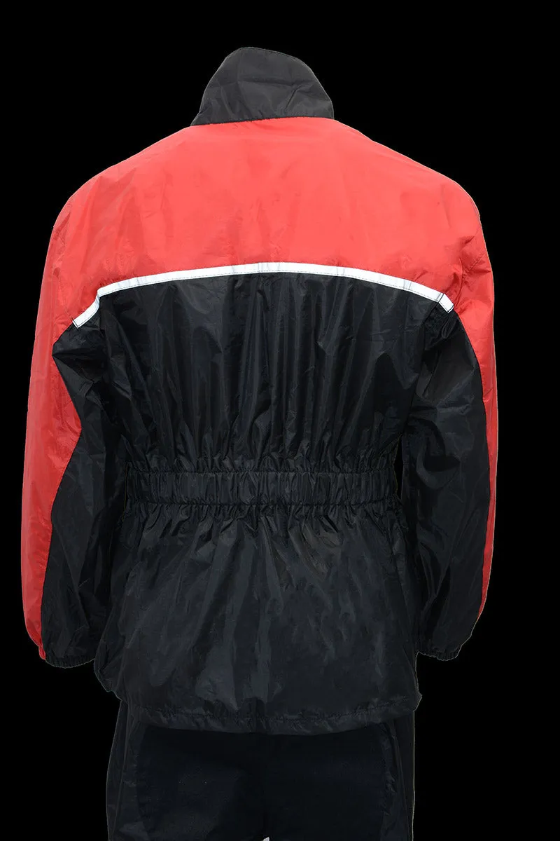 NexGen XS5031 Women's Red and Black Water Proof Rain Suit with Cinch