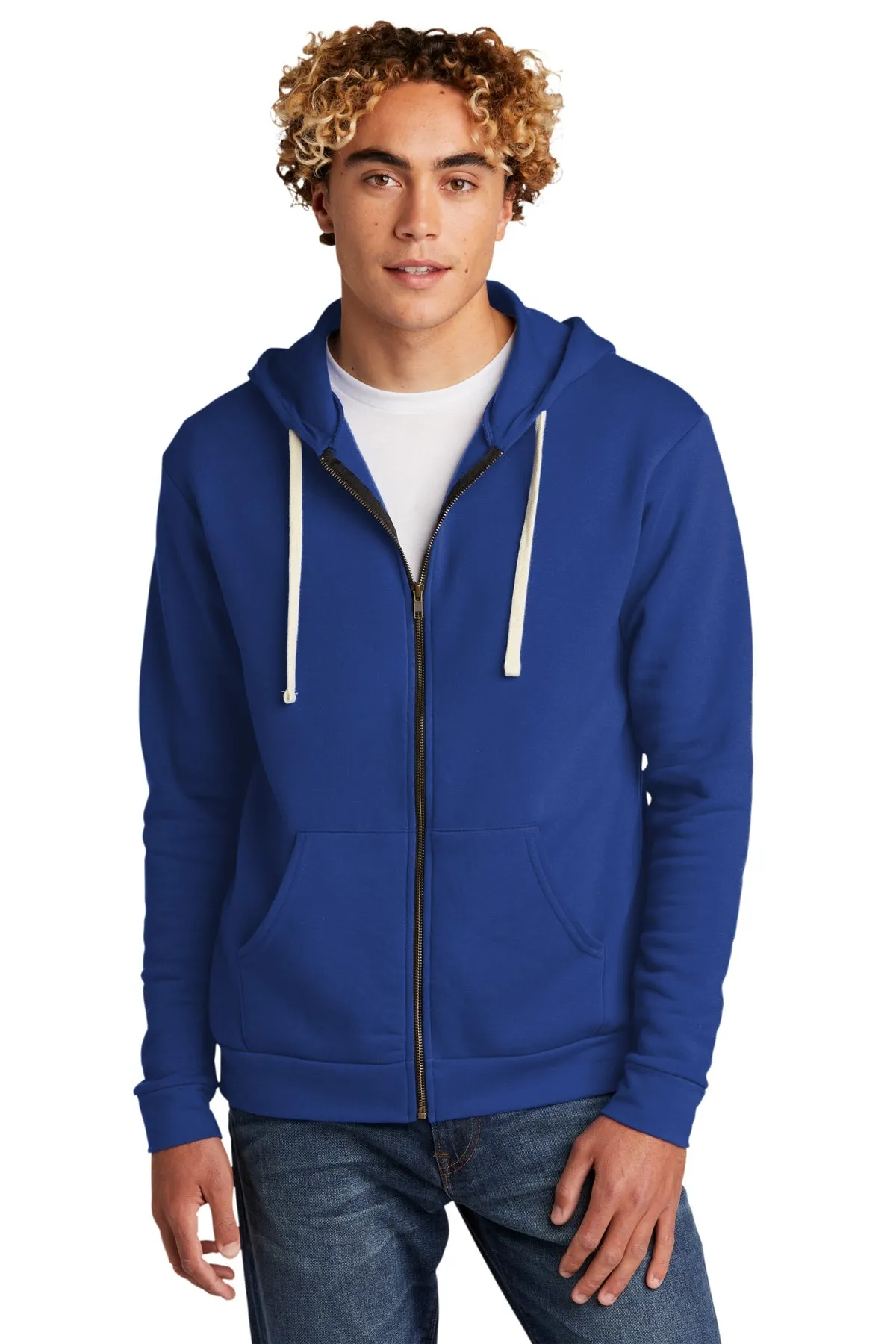 Next Level Unisex Beach Fleece Custom Zip Hoodies, Royal