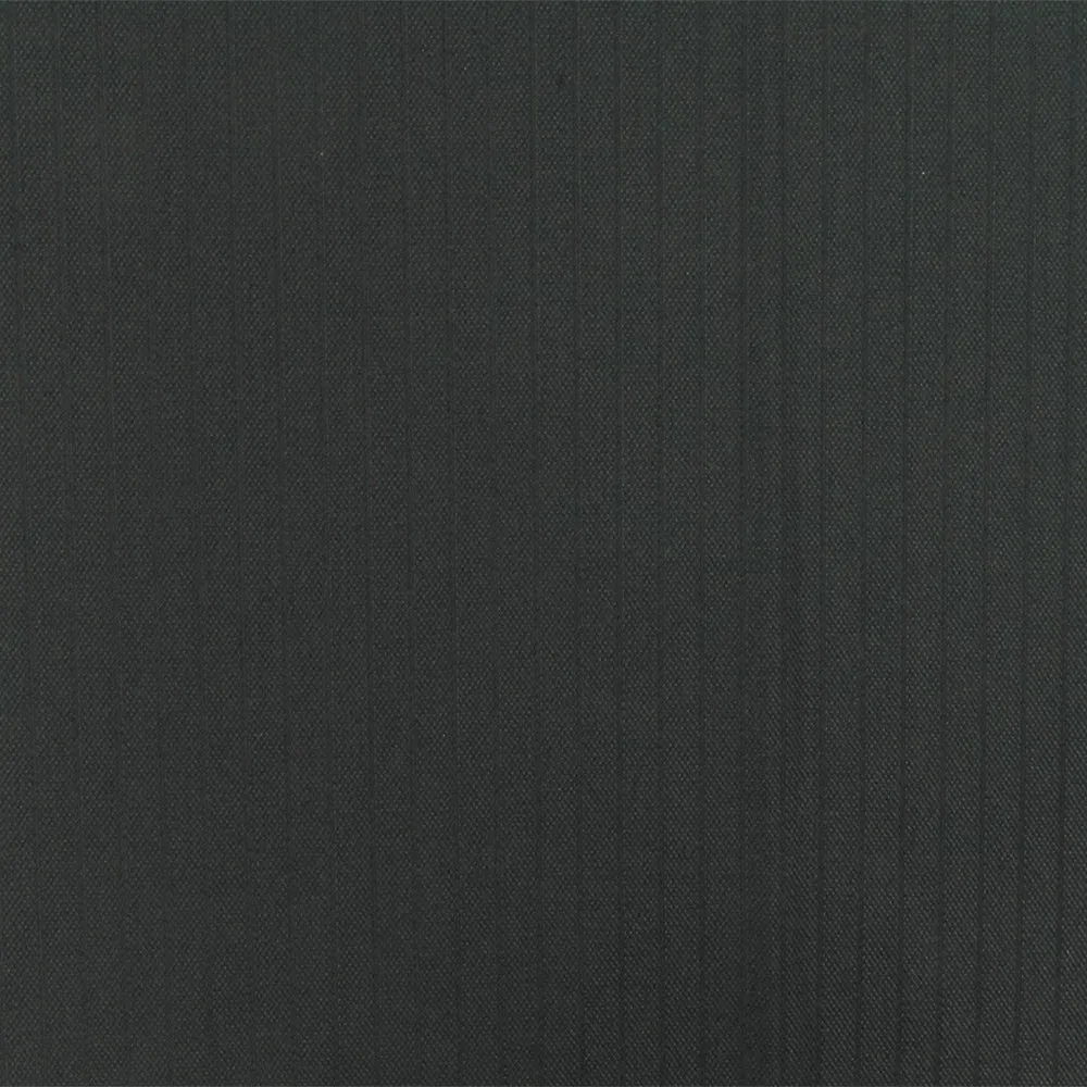 Official Black Stripe Wool-Poly Twill Suiting Fabric