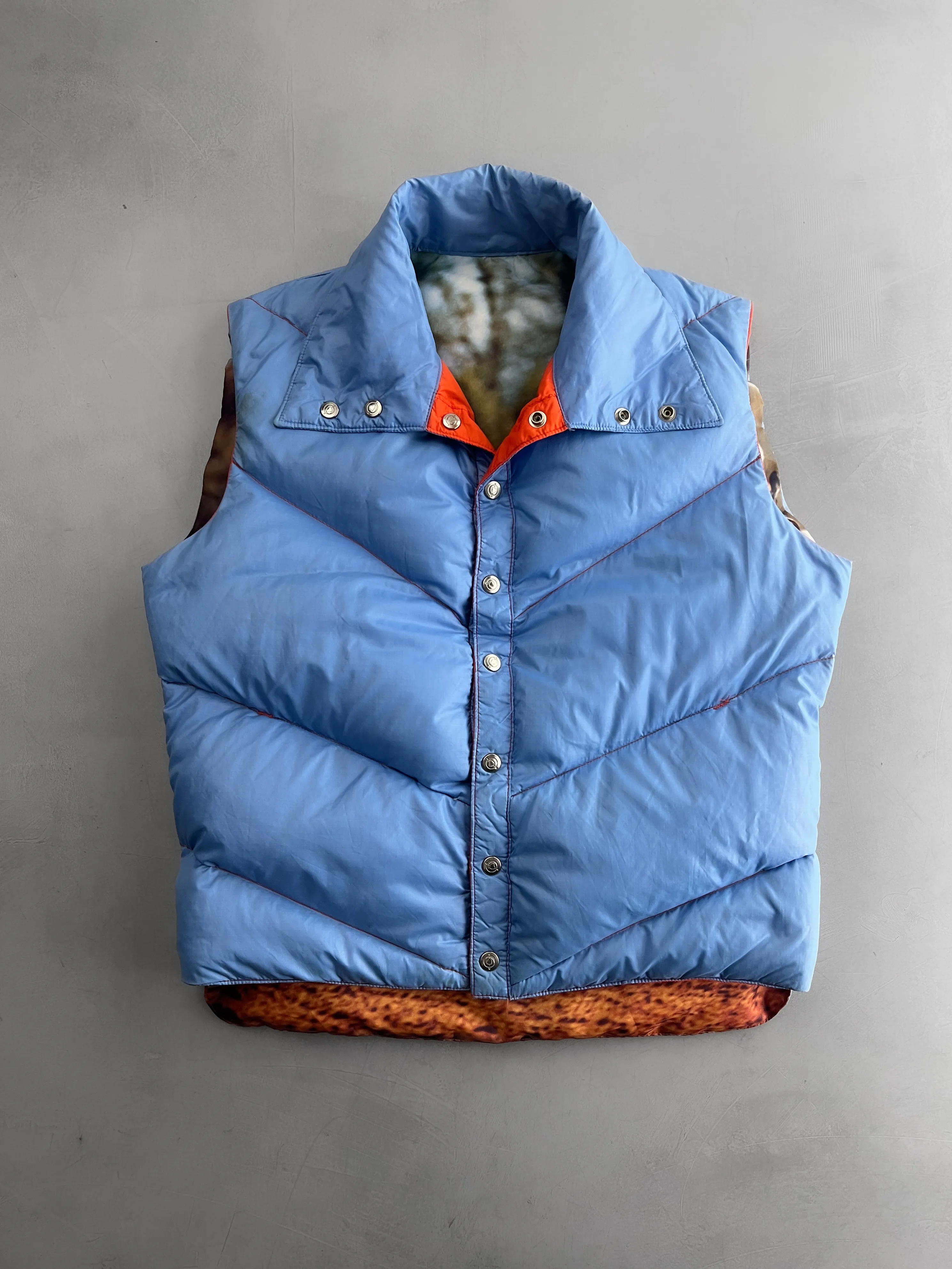 Reversible Quilted Racing Down Vest [L]