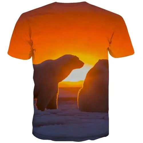 Russia T-shirt Men Bear T-shirts 3d Animal Tshirt Anime Sunset Tshirts Casual Street T-shirts Graphic Short Sleeve T shirts