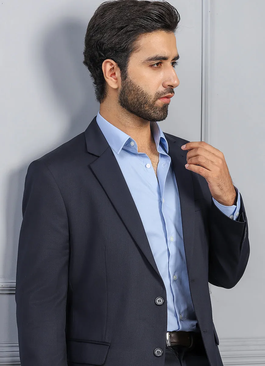 Self Striped-Midnight Blue, Wool Rich Suit