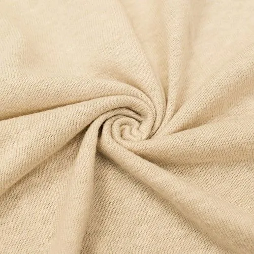 Soft Beige Slubbed Jersey Knit Fabric