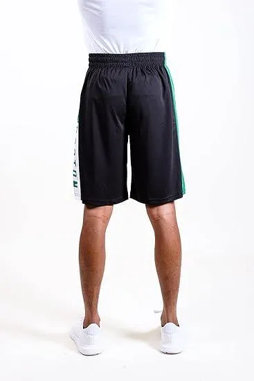 Ultra Game NBA Official Men’s Super Soft Active Workout Basketball Training Shorts - Unisex, Boston Celtics, Black|Boston Celtics