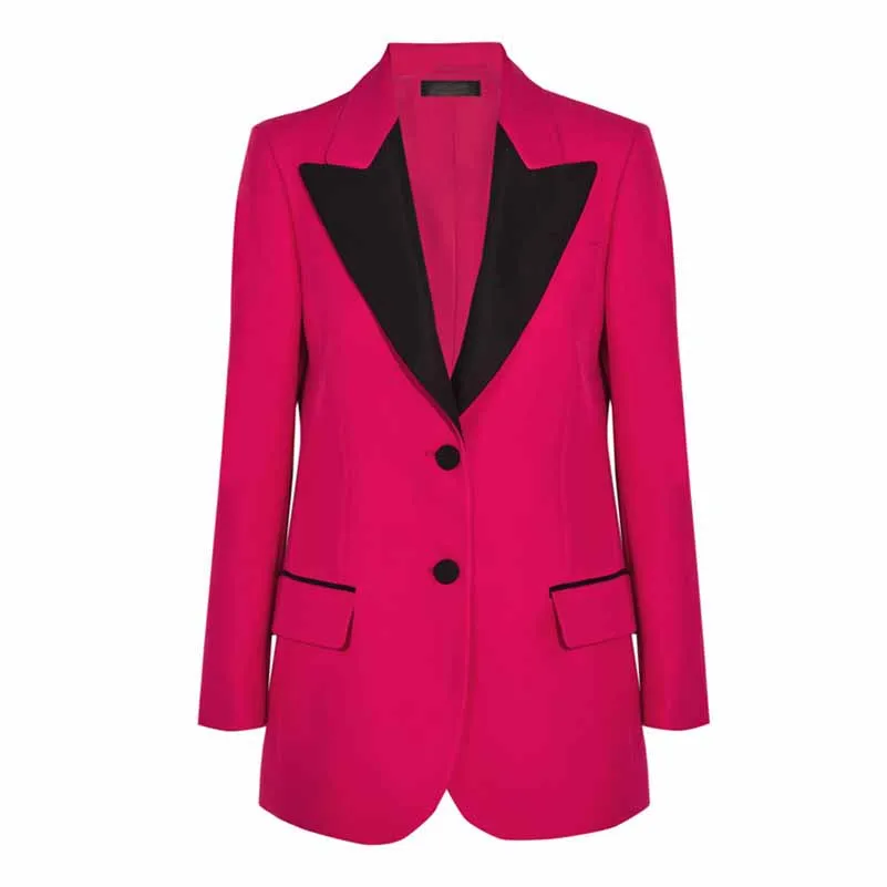 Women Pant Suits 2 Piece Fashion Suits with Blazer Pant Business Suits Color contrast Pantsuits