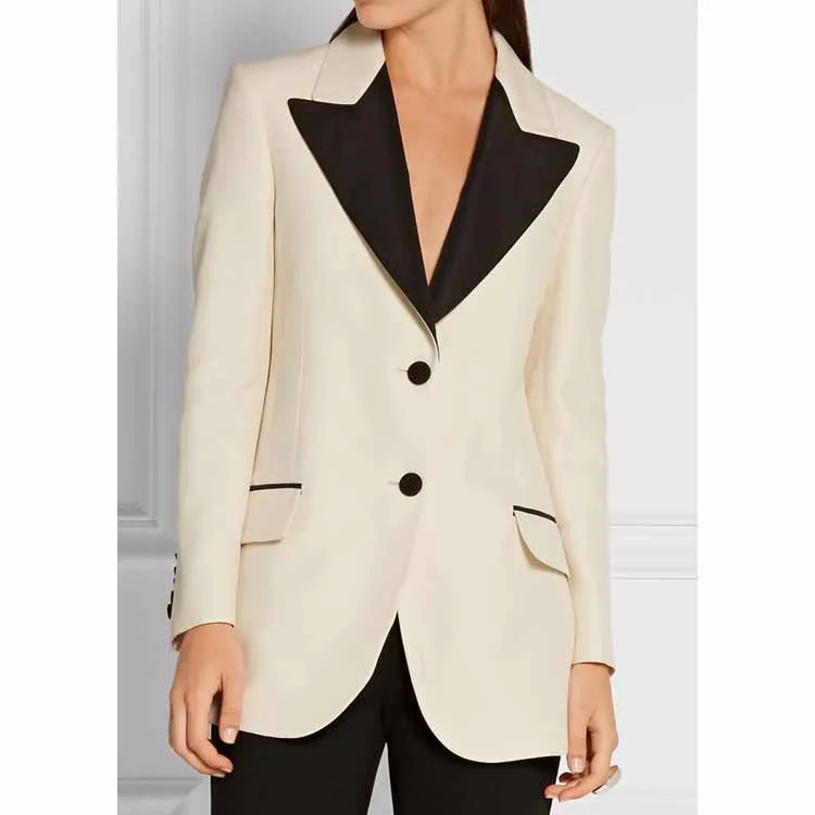 Women Pant Suits 2 Piece Fashion Suits with Blazer Pant Business Suits Color contrast Pantsuits